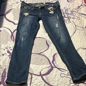 Women's Blue Distressed Jeans
